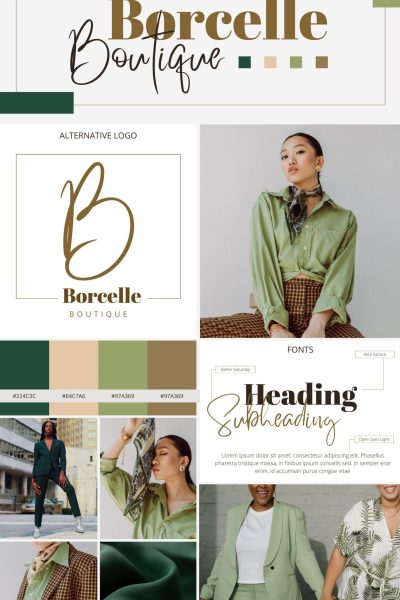 White Green Aesthetic Fashion Brand Board - 1